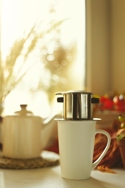 drip coffee bag, autumn composition