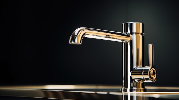 Drip into elegance A modern water tap in action sleek and functional