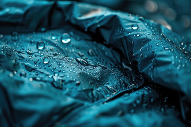 Photo dripped nylon macro textile of waterresistant fabric for rainproof clothing