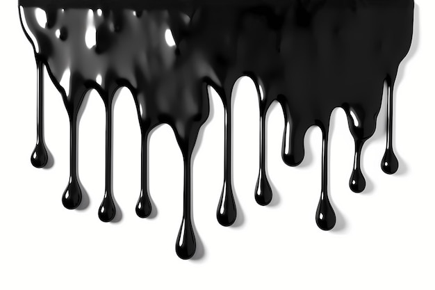 Photo dripping black paint isolated on white background happy halloween