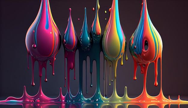 Dripping Chromatic Paint Generate Ai