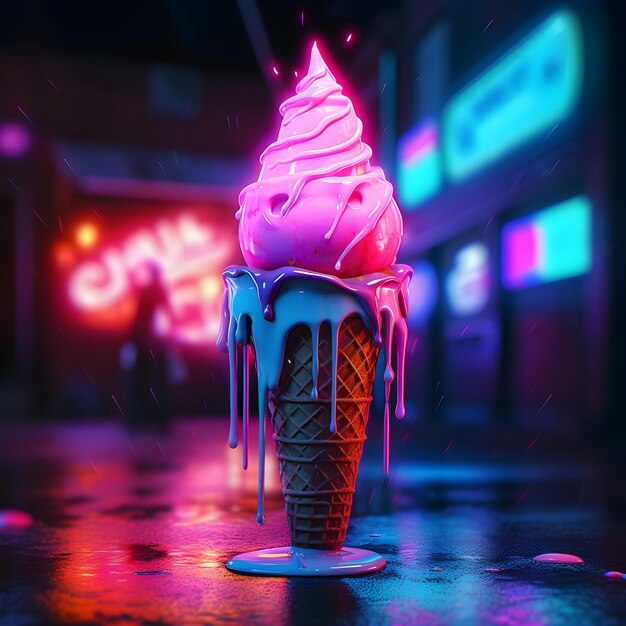 A Dripping Ice Cream Cone