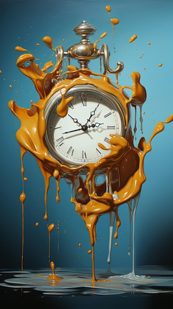 Photo dripping melted clock