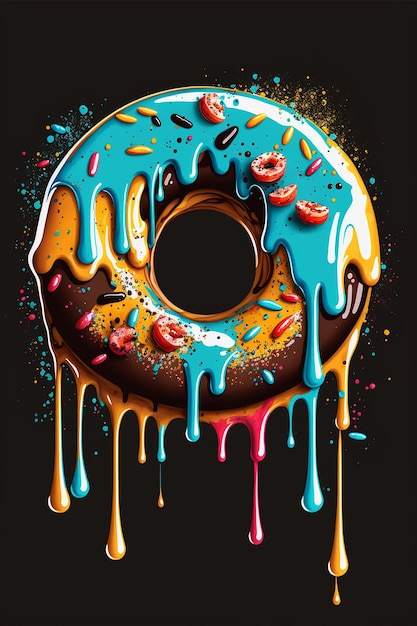 Dripping paint Donut