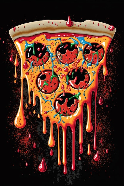 dripping paint pizza