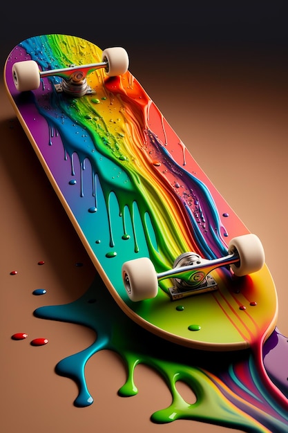 Dripping paint skateboard