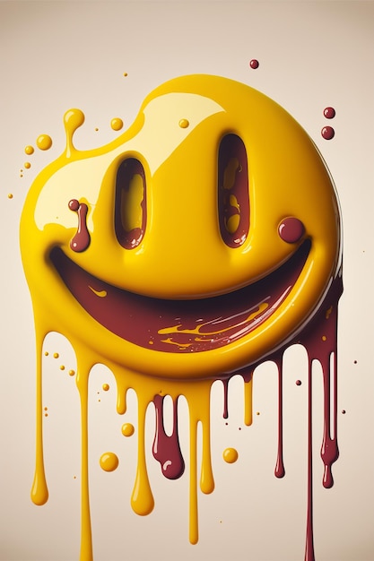 dripping paint smiley