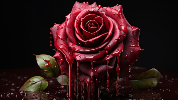 Photo dripping rose created