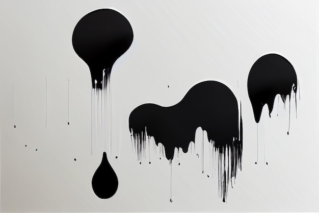 Foto gocciolante spruzzi di olio liquido pittura sfondo sfondo - bianco e nero