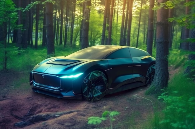 Drive transport future vehicle transportation automobile concept futuristic car electric Generative AI