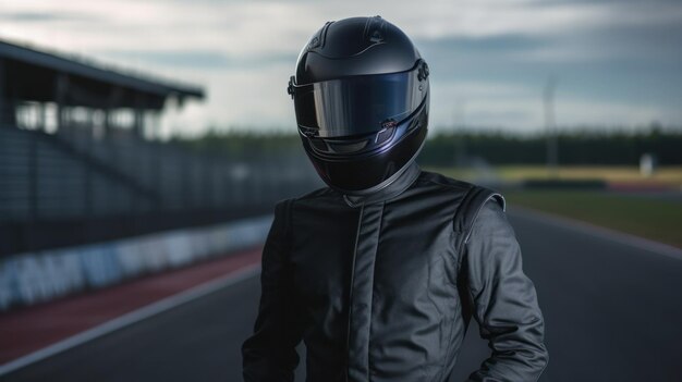 driver ready to race on the race track