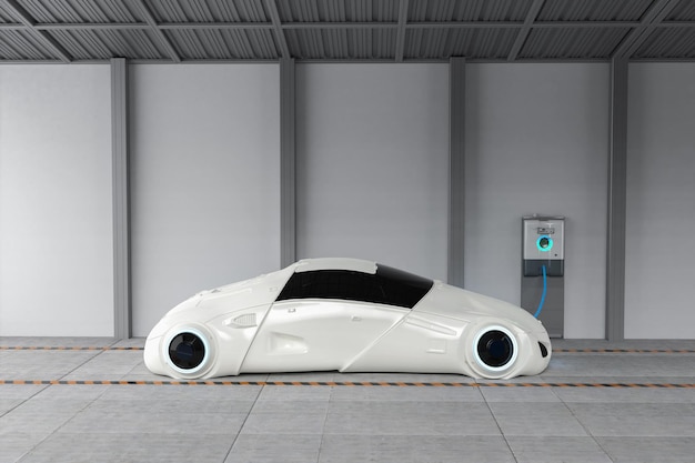 Беспилотный автомобиль или автономный автомобиль с зарядной станцией для электромобилей