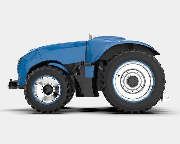 Driverless tractor geïsoleerd op achtergrond 3D-rendering illustratie