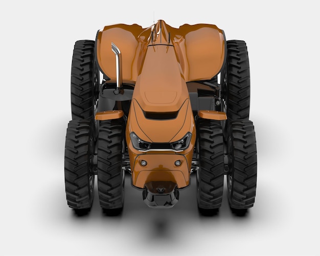 Driverless tractor geïsoleerd op achtergrond 3d-rendering illustratie