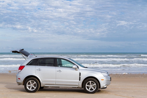 Driving on the baech of South Padre Island.