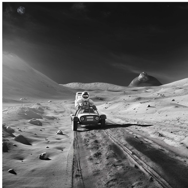 Driving a car on moon