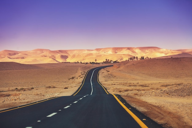 Driving a car on a mountain road in Israel