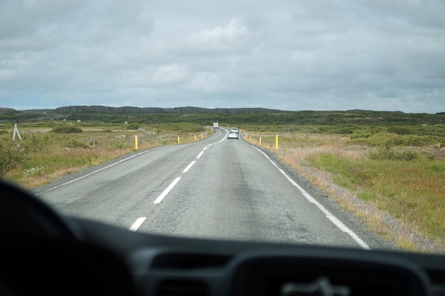 Driving a car perspective of a driver