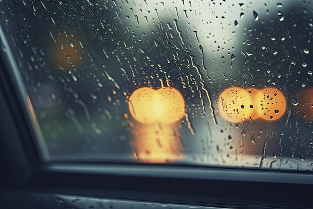 雨量を注意深く観察しながら,湿った道路と暗い雲の激しい雨のため,慎重に運転します.