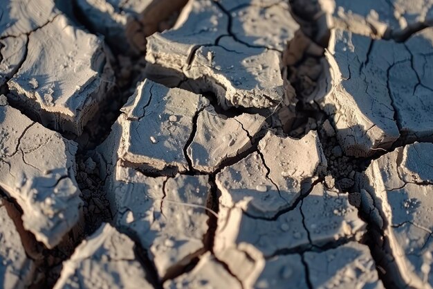 Foto droge, gebarsten bodem met ernstige droogteomstandigheden