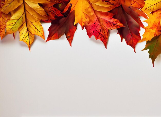 Droge herfstbladeren op een witte achtergrond