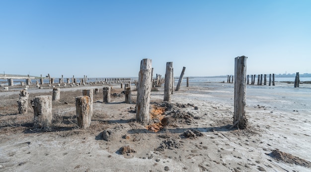 Drogen van meer in de buurt van Odessa, Oekraïne