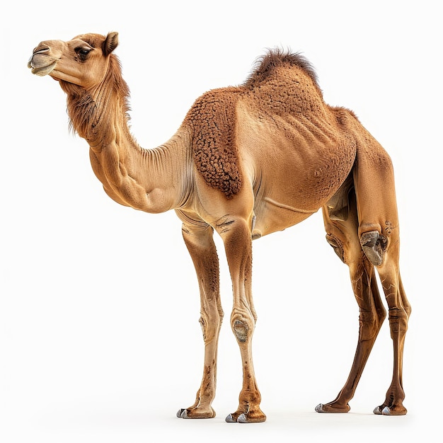 a dromedary isolated on a white background