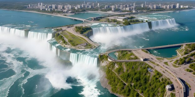 Drone-beeld van de Niagarawatervallen