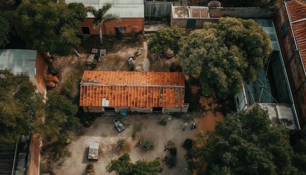 Drone captures bustling city life old architecture and indigenous culture generated by AI