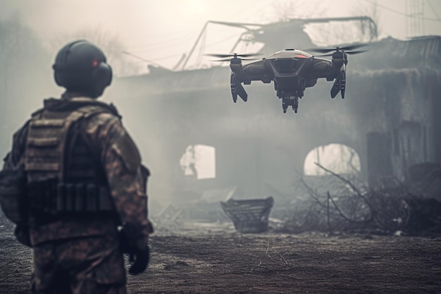 Drone controlled by an artificial intelligence