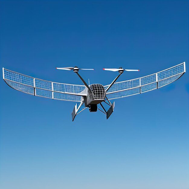 Photo drone flying over blue sky