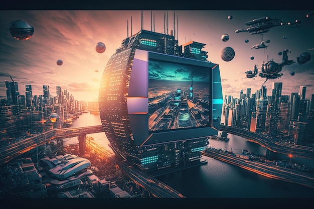 Premium Photo  Space colony grand theft wallpaper cyberpunk