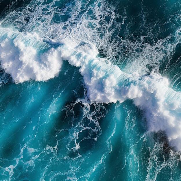 Drone fotografie van golven in de oceaan