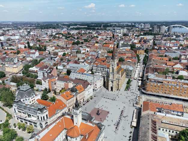 Drone luchtfoto van de stad Novi Sad, Servië