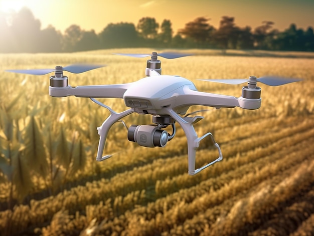 Drone op boerderijveld online boerderijconcept