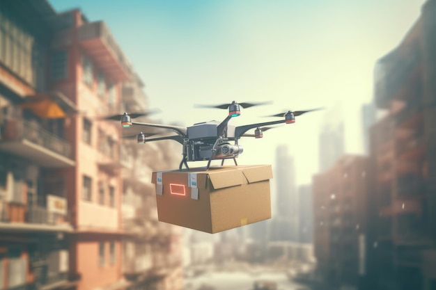 Drone parcel delivery package Generate Ai