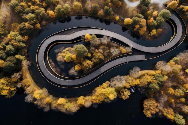 drone photo of a serpentine