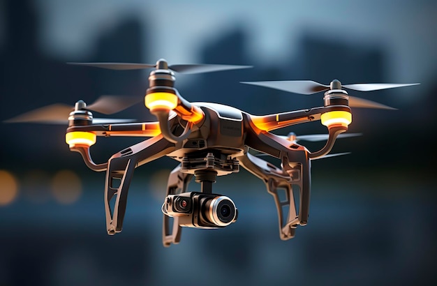 Drone quadcopter met digitale camera Generatieve AI