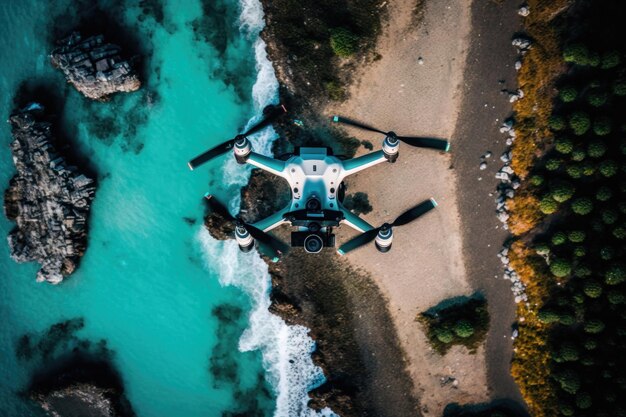 Drone's eye view capturing the world from above AI generated