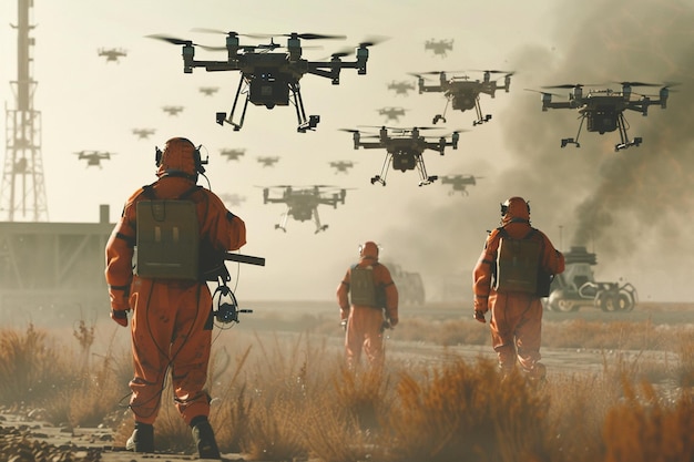 A drone swarm mimics a hazardous chemical spill sc generative ai
