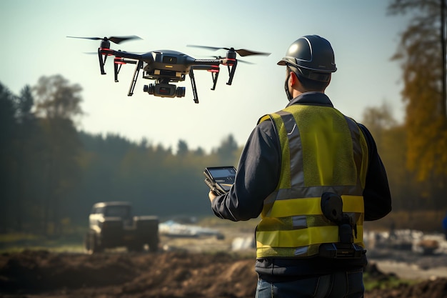 A drone taking aerial photos for a project