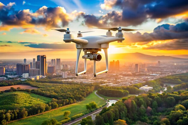 Drone technology innovation with digital aerial photography and surveillance | Premium AI-generated image
