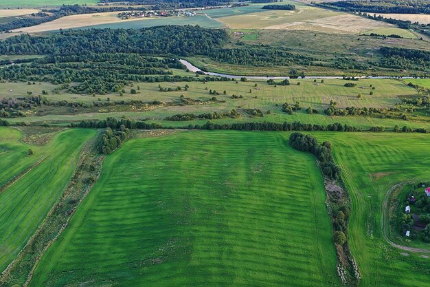 Drone view agriculture field landscape