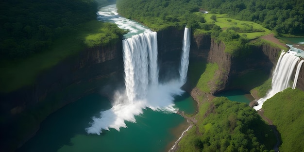 Drone view of Amazon Water falls