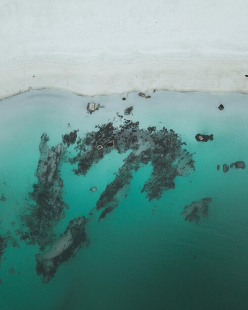 Foto vista della spiaggia dal drone