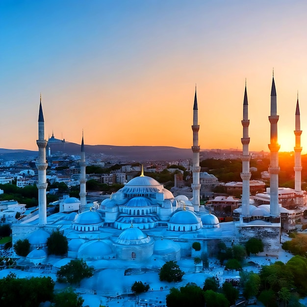 Drone view Blue mosque