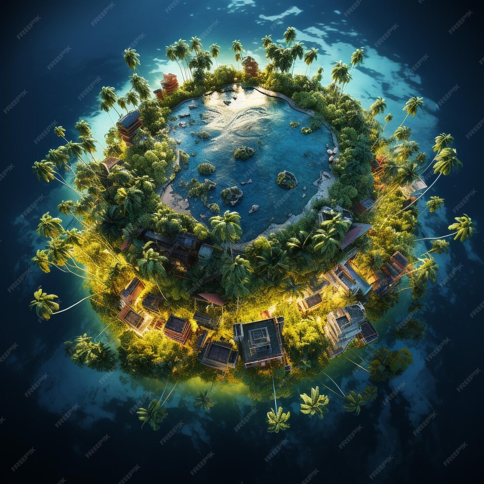 premium-ai-image-drone-view-of-world-famous-places