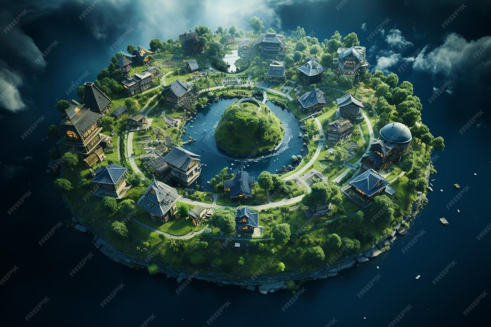 premium-ai-image-drone-view-of-world-famous-places