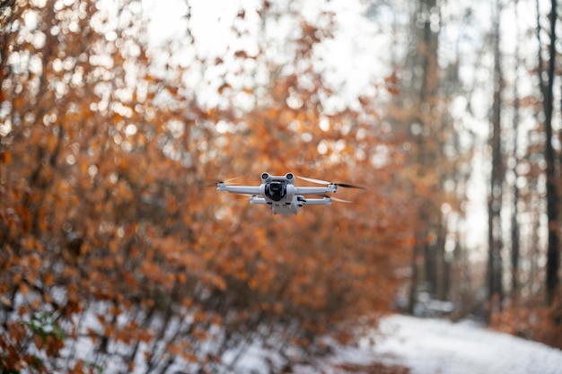 Drone with a camera floating in the air