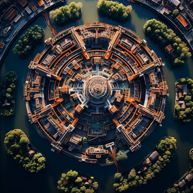 Droneshot vanuit de lucht erboven